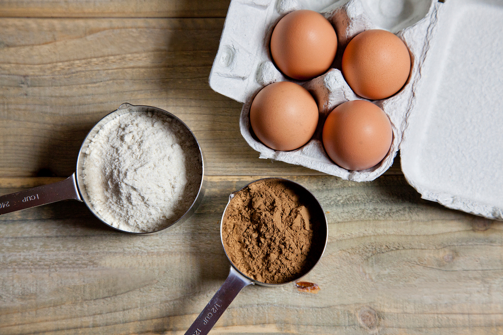 Carob Powder, Eggs & Flour