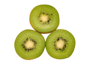 Kiwi slices in shape of shamrock,