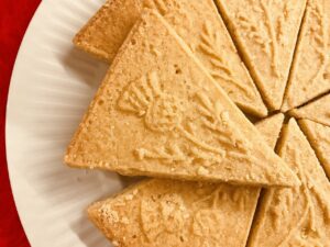 Close-up of one piece of Old Fashioned Scottish Shortbread