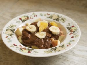 Fruit Salad with Chocolate Sauce