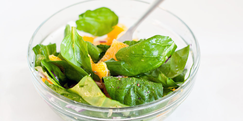 Spinach Salad in Fresh Orange Dressing