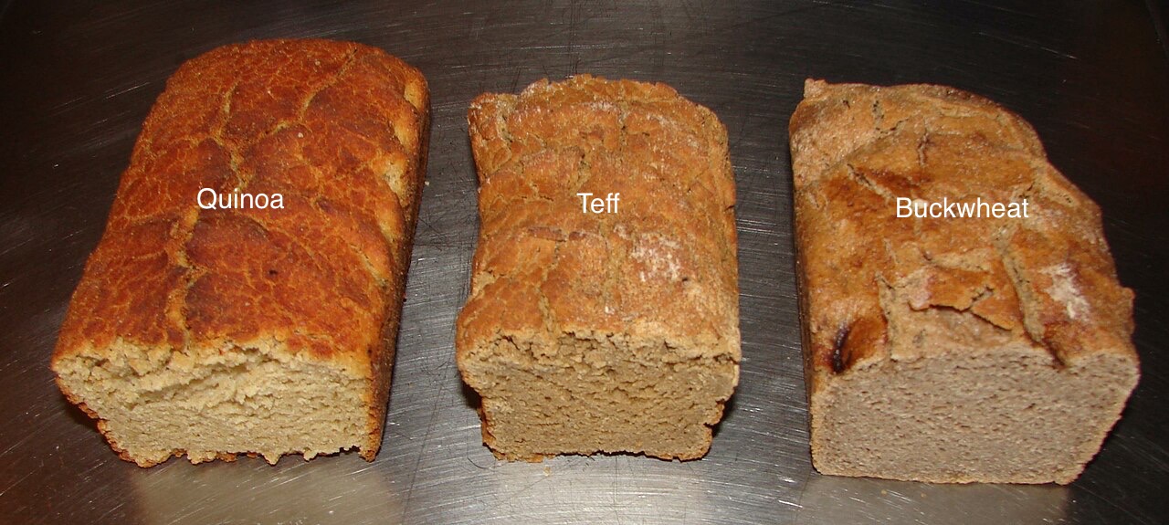 Breads made with Quinoa, Teff and Buckwheat.