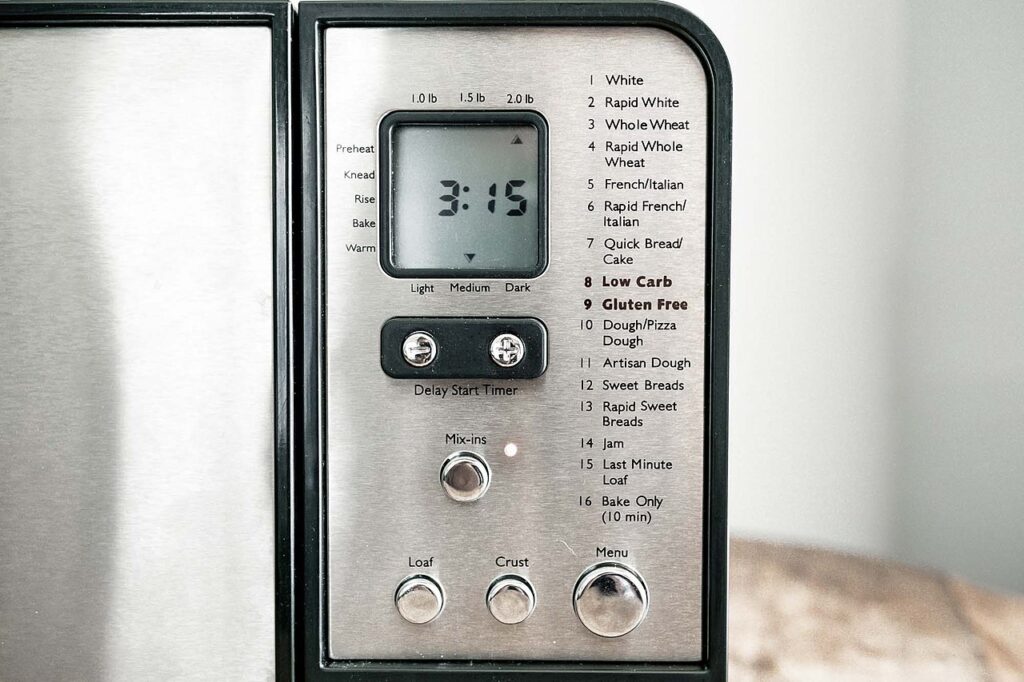 Cuisinart Bread Machine Control Panel